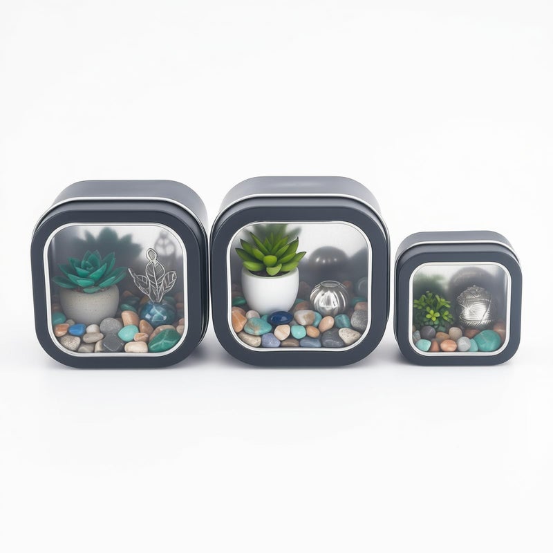 Goodma 6-Pack 8oz Empty Square Metal Tins with Clear Window for Candle Making, Candies, Gifts & Treasures, Black - Image 5